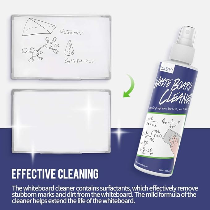loukin Non-Toxic Whiteboard Cleaner, 8.5 fl oz Dry Erase Board Cleaner - Image 3