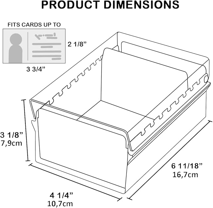 Acrimet Index Business Card Size File Holder Organizer Box Metal Base Heavy Duty - Image 8