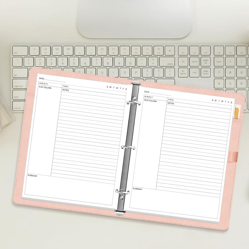 A4 Cornell Notes Filler Paper - 3 Hole Cornell Notes Loose Leaf Paper, 50Sheets / 100Pages, 100gsm, White, 8.5'' x 11''