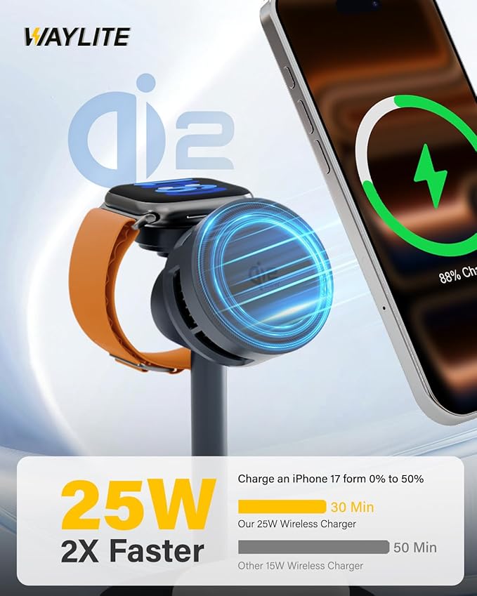 25W Qi2.2 Fast Wireless Charger Stand - Image 4