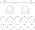 Flip Calendar Rod Adjustable Flip Calendar Holder Set 16-28 Inches Calendar Chart Rod Date Cards Holder with 10 Pieces Loose Leaf Rings Binder Rings for Classroom Whiteboard Decoration