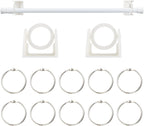 Flip Calendar Rod Adjustable Flip Calendar Holder Set 16-28 Inches Calendar Chart Rod Date Cards Holder with 10 Pieces Loose Leaf Rings Binder Rings for Classroom Whiteboard Decoration