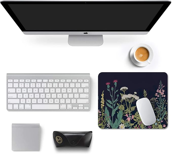 Auhoahsil Mouse Pad, 12 x 10 in Flower Theme Computer Mouse Pad - Image 3