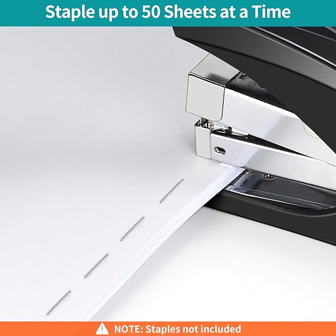 AFMAT Stapler for Desk, 50 Sheet Effortless Desktop Stapler Staple - Image 3