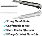 WEKOIL 9mm Snap Off Utility Knife 3 Pack High Hardness Retractable Box Cutters - Image 4