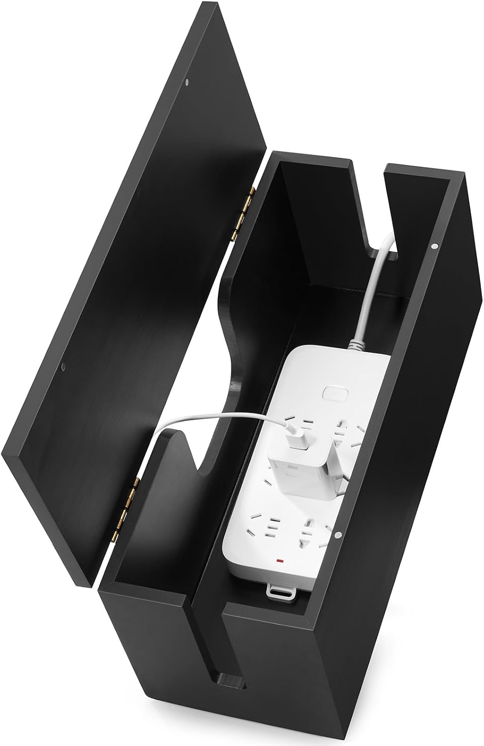 Large Cable Management Box - Wood Cable Organizer Box and Power Strip Box for...