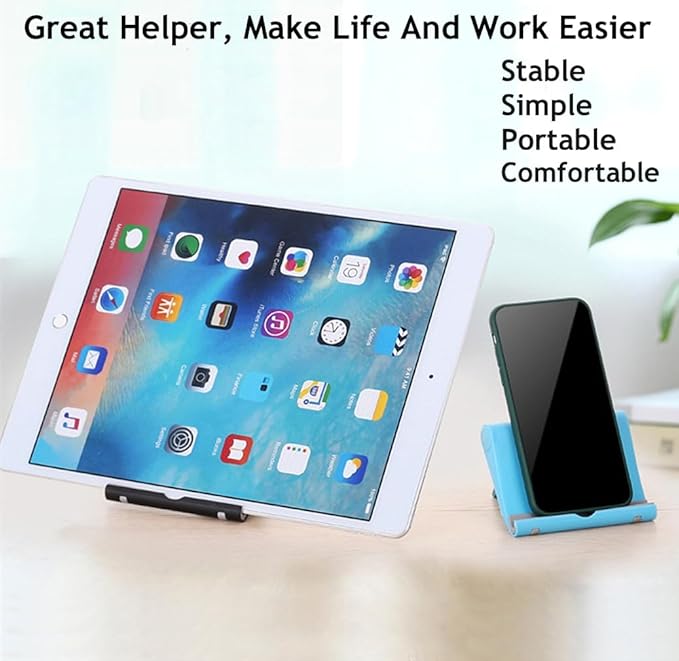 JUSDIQIR Cell Phone Stand for Desk Foldable Cell Phone Holder Desk Tablet - Image 6