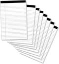 Legal Pads 5 x 8 Inch Notepad, 8 Pack Note Pads College Ruled Perforated Memo by notepads