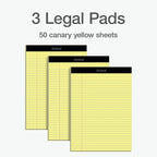 Oxford 8.5 x 11.75 Inch Legal Pads, 3 Pack, Wide Ruled on Both Sides, Canary - Image 6