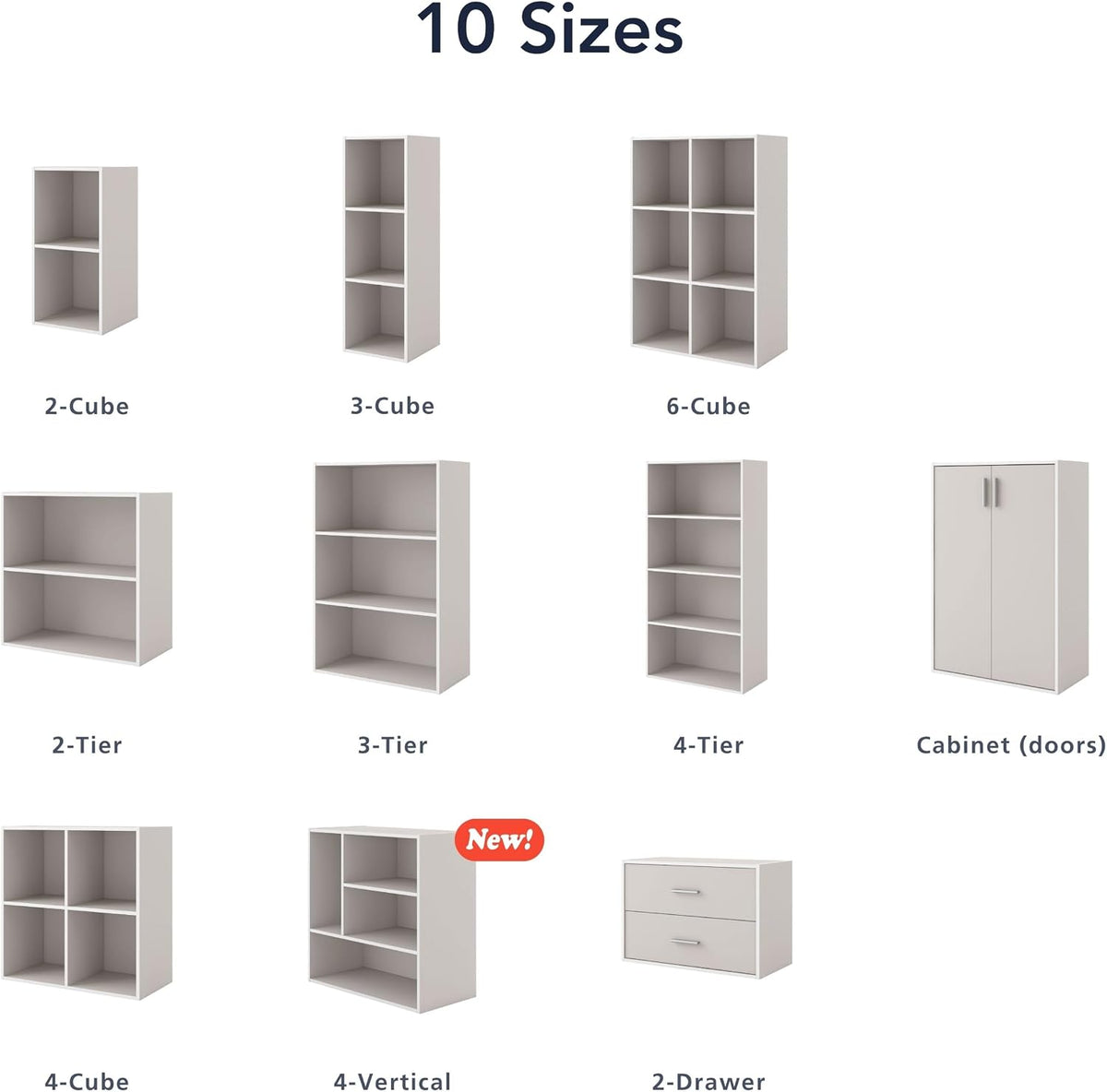 Homes: Inside + Out Apexa 2-Cube Storage Organizer Shelves, Stackable Wood Bo...