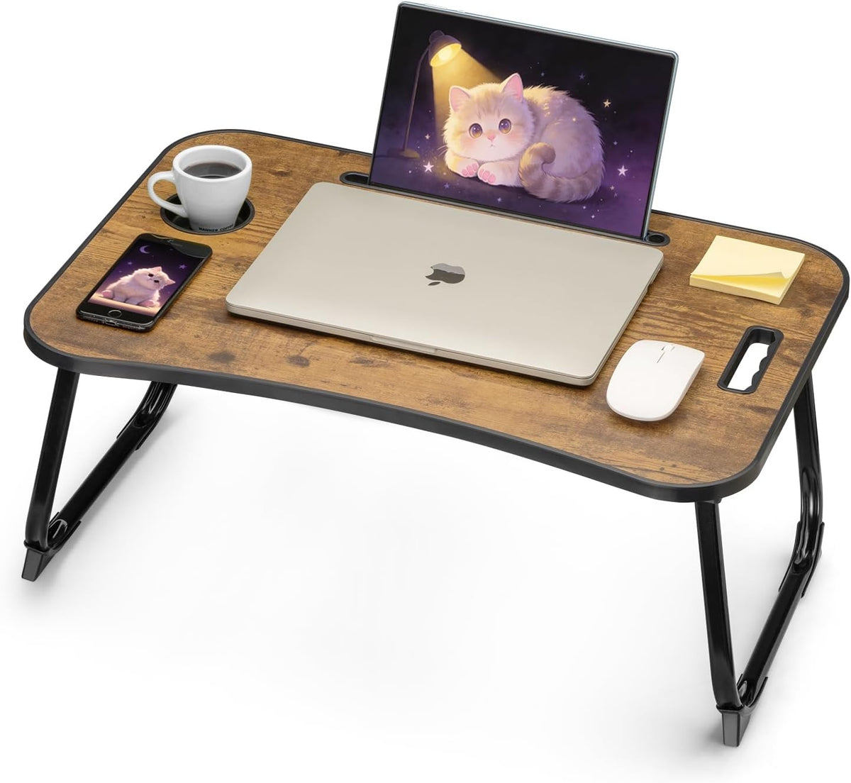 Ruxury Folding Lap Desk Bed Desk Laptop Table Tray, Breakfast Serving Tray, P...