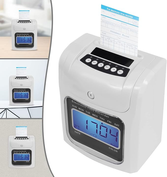 Blisiour Calculating Time Clock, Employees Time Clocks Auto-Align Time Clock - Image 8