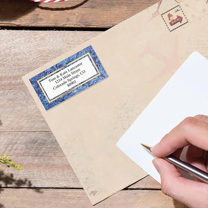 Granite & Gold Foil Border Return Address Labels - Image 3