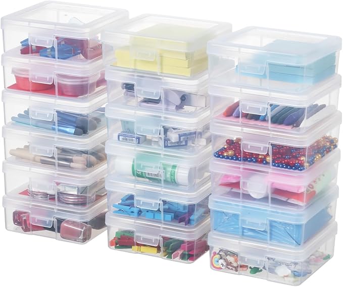 novelinks Stackable Plastic Clear Storage Box Containers - Image 2