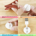 Shintop Cable Clips, 6 Pack White Cord Holder Cable Management Wire Organizer - Image 5