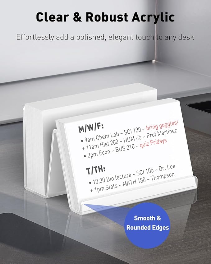 Uniclife 2 Pack 3x5 Index Card Holder, Index Card Organizer, Postcard Holder - Image 3