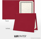 LUXPaper 9.5" x 12" Certificate Holders | Burgundy Linen | 100lb. Cover | 50 Qty - Image 5