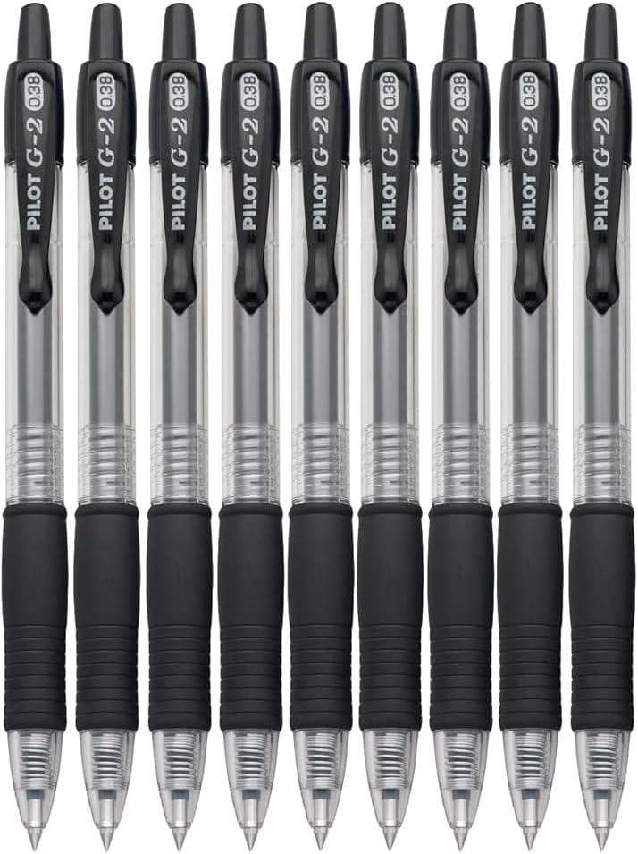 G2 Retractable Premium Gel Ink Roller Ball Pens Ultra Fine Point (.38mm) Blac...
