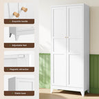 letaya 75" h metal storage cabinet with 2, side view