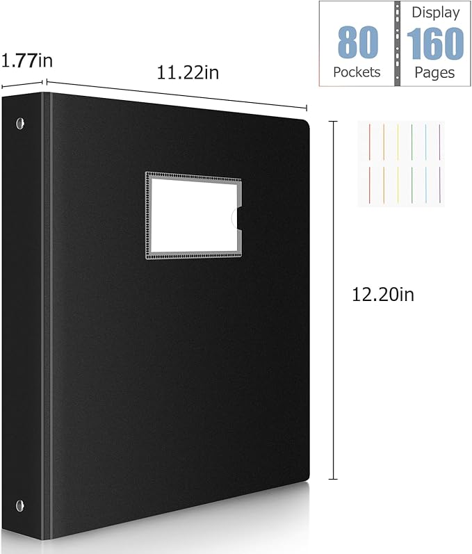 Uquelic 80-Pocket Binder with Plastic Sleeves - Image 2
