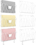YBING Wall File Organizer White 6 Pack Mesh Hanging File Holder Organizer Metal