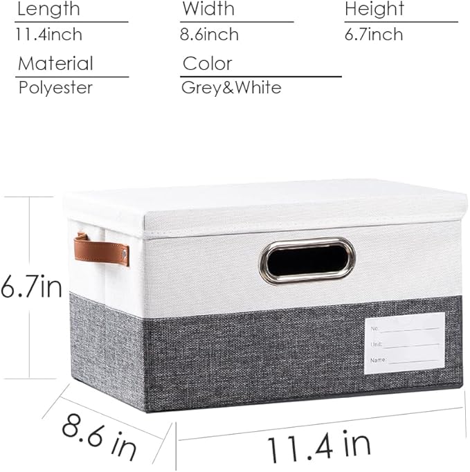 PRANDOM Storage Bins with Lids Linen Fabric Foldable Storage Boxes Organizer - Image 2