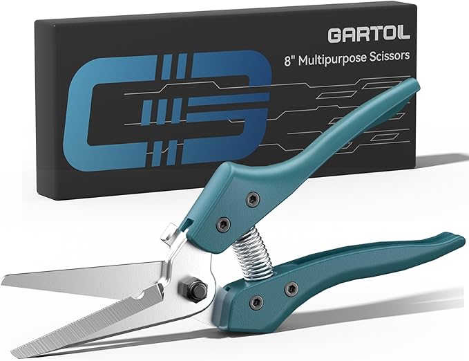 GARTOL 8" Scissors All Purpose Heavy Duty, Ultra sharp Tin Snips by GARTOL