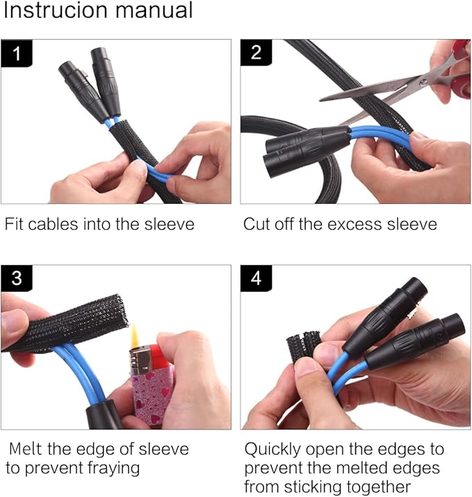 Alex Tech 10ft - 1/4 inch Cord Protector Wire Loom Tubing Cable Sleeve Split - Image 5