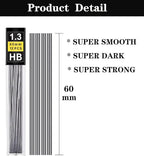 Lifreer 1.3mm Unbreakable Pencil Refills, 2 Premium Erasers, Long Lasting HB - Image 7