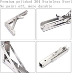 Folding Shelf Brackets, Max Load 300 lb, Heavy Duty Stainless Steel Collapsible - Image 4