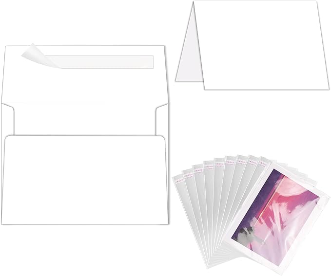 Blank White Cards and Envelopes by Goefun