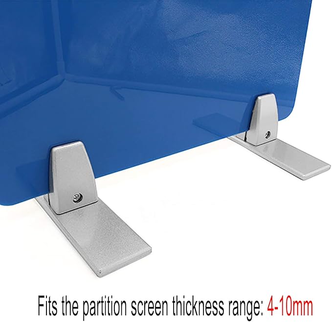 4 Pack T Shaped Office Desk Partition Clamp, Aluminum Sneeze Guard Bracket - Image 3