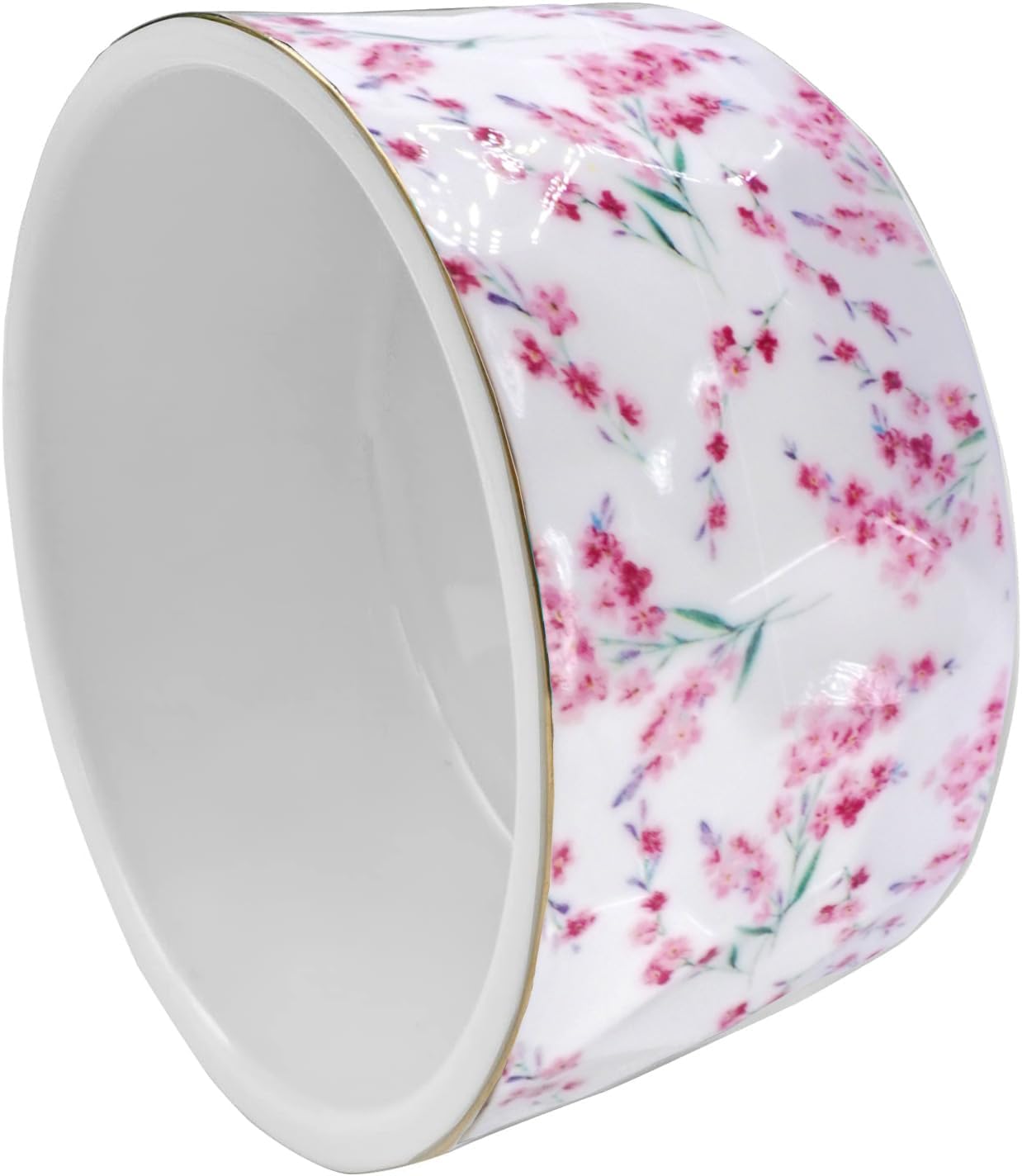 Paper Clip Holder Ceramic Paper Clip Holders Floral Paperclips Holder Dispenser Cute Gold Line Paper Clip Organizer for Desk Binder Clip Holder Bobby Pin Hair Clip Holder Gift for Office Pink Flowers