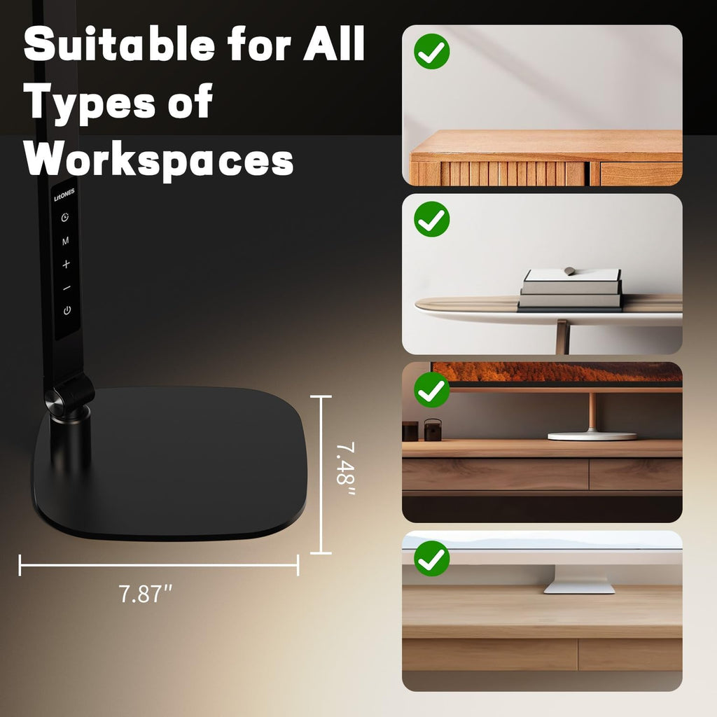 litones led desk lamp for home office, soft, front angle view