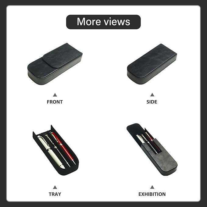 MIVLXLX Leather Triple Pen Case Pencil Pouch Holder - Image 5