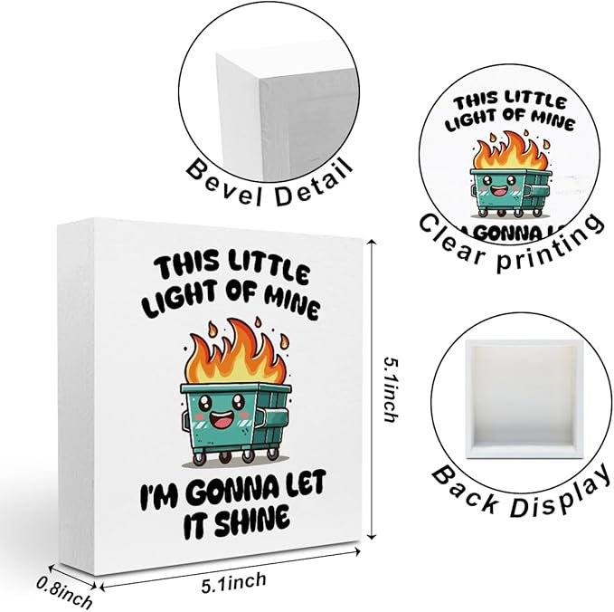 Funny Office Decor, Funny Office Gifts, Dumpster and Fire Wood Box Sign - Image 2