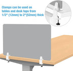 Desk Divider 4 Pcs Desk Privacy Panel 23.6''L x 15.8W'' Office Partitions Grey - Image 7