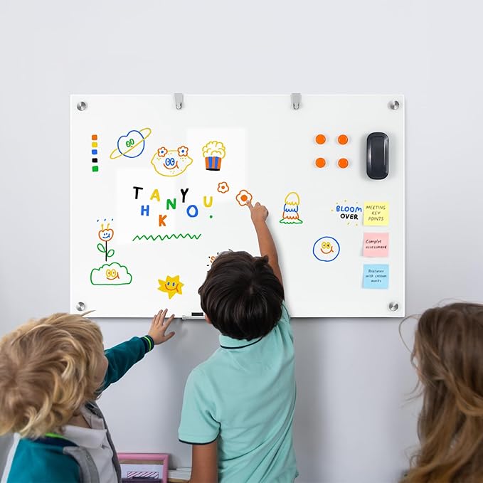 36 x 24 Inches Glass Whiteboard, Magnetic Glass Dry Erase Board - Image 6