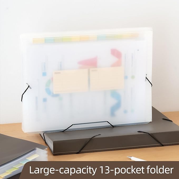 Expanding File Folder with Tabs, 13 Pockets File Organizer Accordion File - Image 8