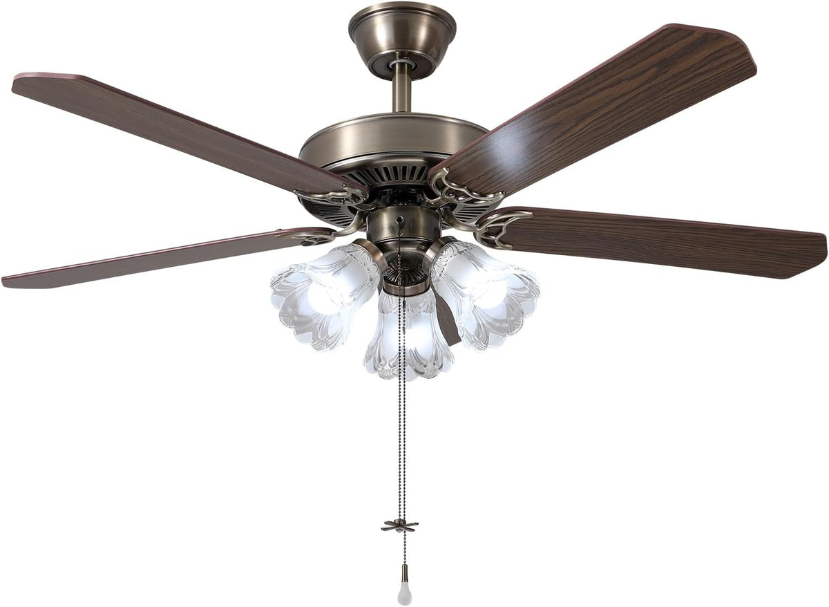52 inch indoor ceiling fan with pull-chain and, main product view