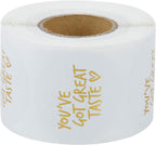 WRAPAHOLIC 2 Inch 500 Total Labels - You've Got Great Taste Stickers - Gold Foil Business Thank You Stickers, Shipping Stickers
