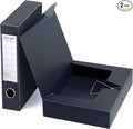 HUA JIE 2 Pack A4 Storage File Boxes Archives Case, 65mm Spine, Box File by HUA+JIE