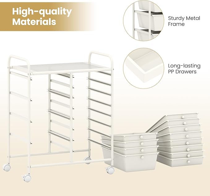 Giantex 12 Drawer Rolling Cart - Image 7
