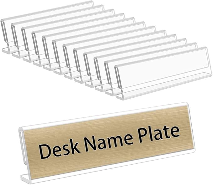 NIUBEE 12 Pack Acrylic 2x8 Name Plates by NIUBEE