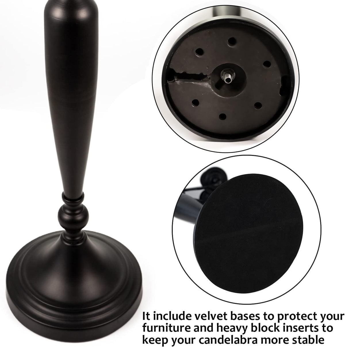 4PCS Black 5-Arm Candelabra Centerpiece for Halloween 28IN