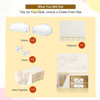 comix desk organizer with 2 drawer, beige 360°, package contents