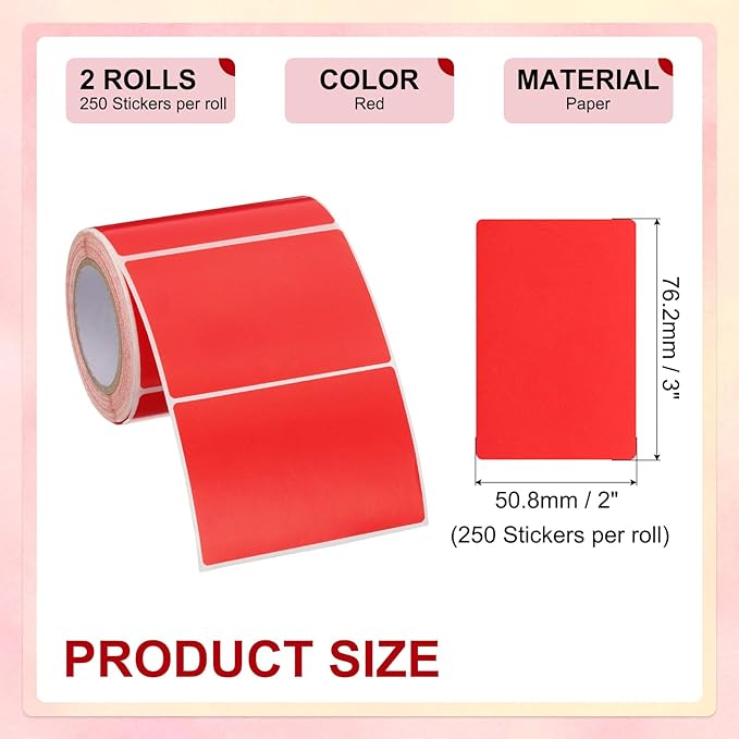 PATIKIL 2 x 3 Inch Rectangle Inventory Color Coding Labels 2 Roll, Square - Image 2