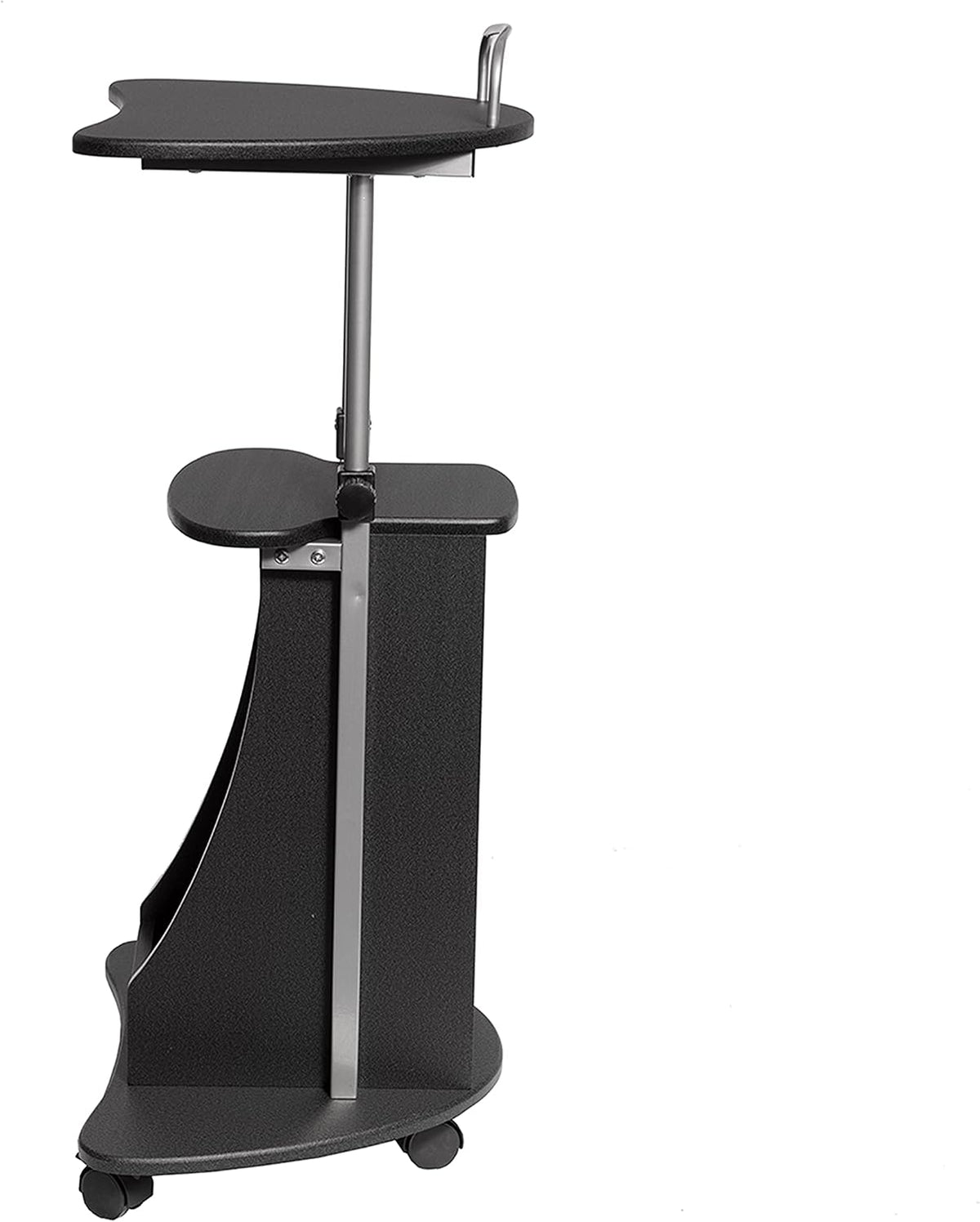 Techni Mobili Adjustable Height Rolling Laptop Cart with Storage, Graphite