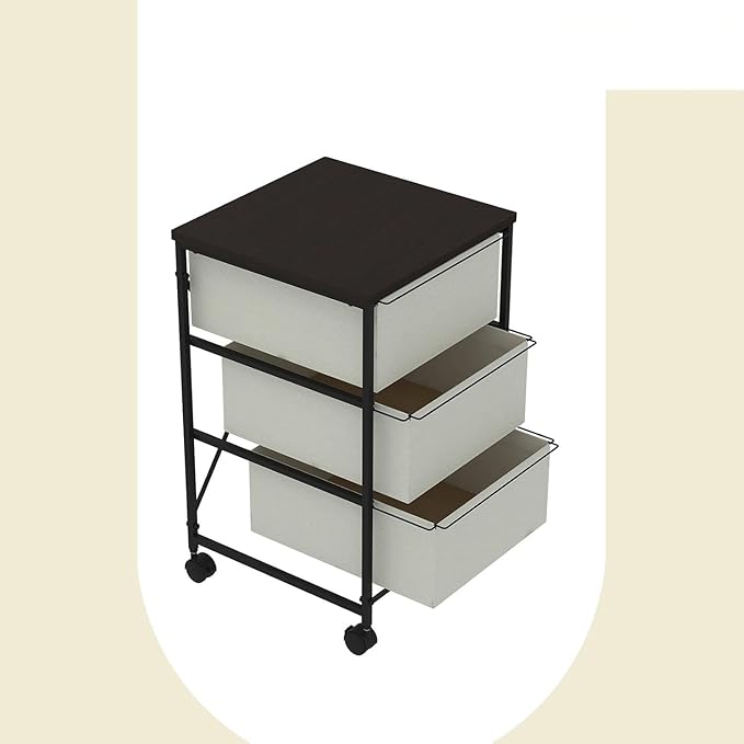 CASUNER Small Cabinet with Drawers Rolling 3 Drawer Mobile File Cabinet - Image 4