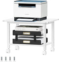 Lerliuo Under Desk Printer Stand, 2-Tier Industrial Mobile Printer Table by Lerliuo